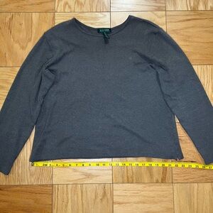 Ralph Lauren 100% Cotton Gray Crewneck Women's Long Sleeve XL